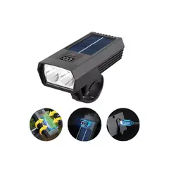 TIOZONEY - Luz Led Delantera Bicicleta Recargable Solar Pantalla Digital