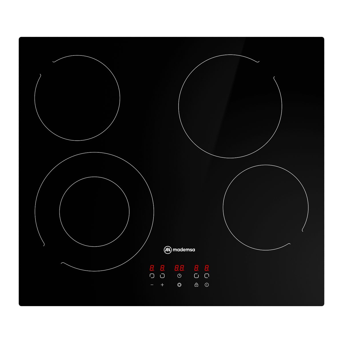 MADEMSA - Encimera Eléctrica 4 Platos Mademsa Vitrocerámica VM4TR