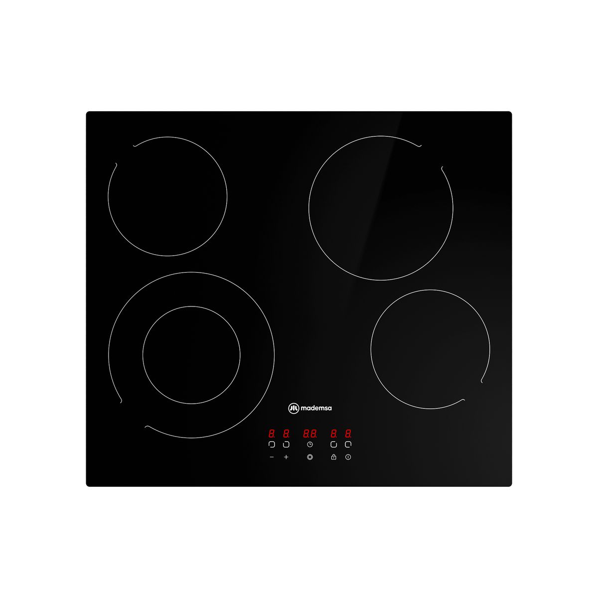 MADEMSA - Encimera Eléctrica 4 Platos Mademsa Vitrocerámica VM4TR