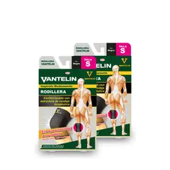 VANTELIN - Pack Doble Rodillera Estabilizadora S Negra