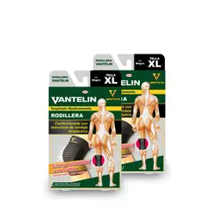 VANTELIN - Pack Doble Rodillera Estabilizadora XL Negra