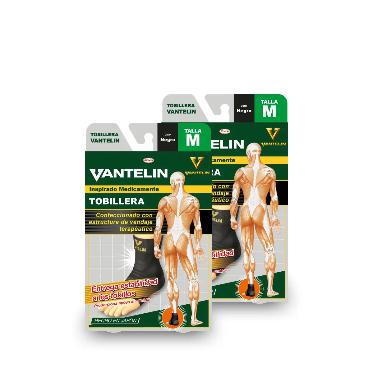 VANTELIN - Pack Doble Tobillera Estabilizadora Vantelin M Negra
