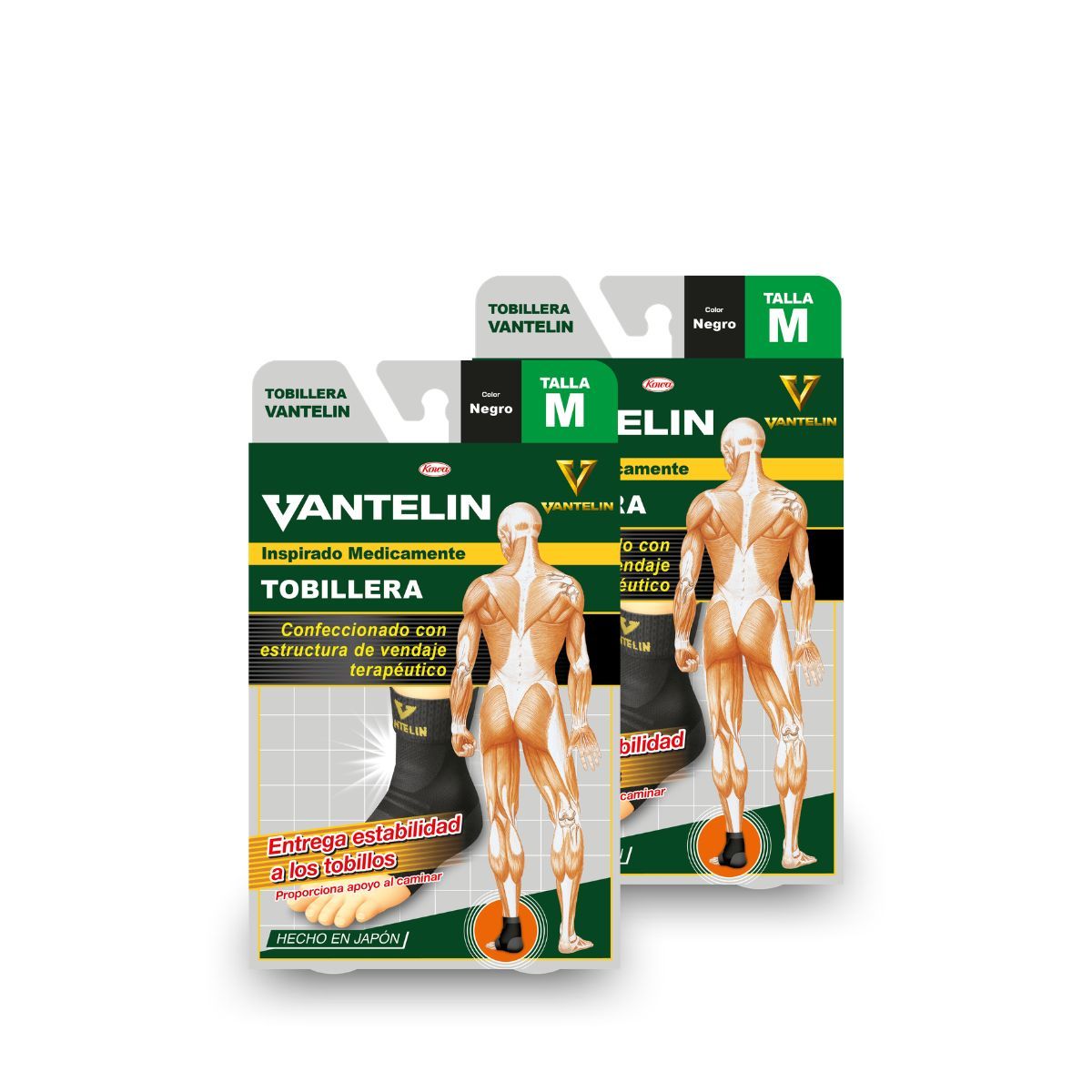 VANTELIN - Pack Doble Tobillera Estabilizadora Vantelin M Negra