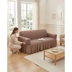 GENERICO - Funda de Sofa Turca de 3 Cuerpo Diseño Premium con Faldon