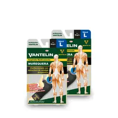 VANTELIN - Pack Doble Muñequeras Estabilizadora L Negra