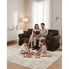 GENERICO - Funda de Sofa Turca de 4 Cuerpo Diseño Premium con Faldon