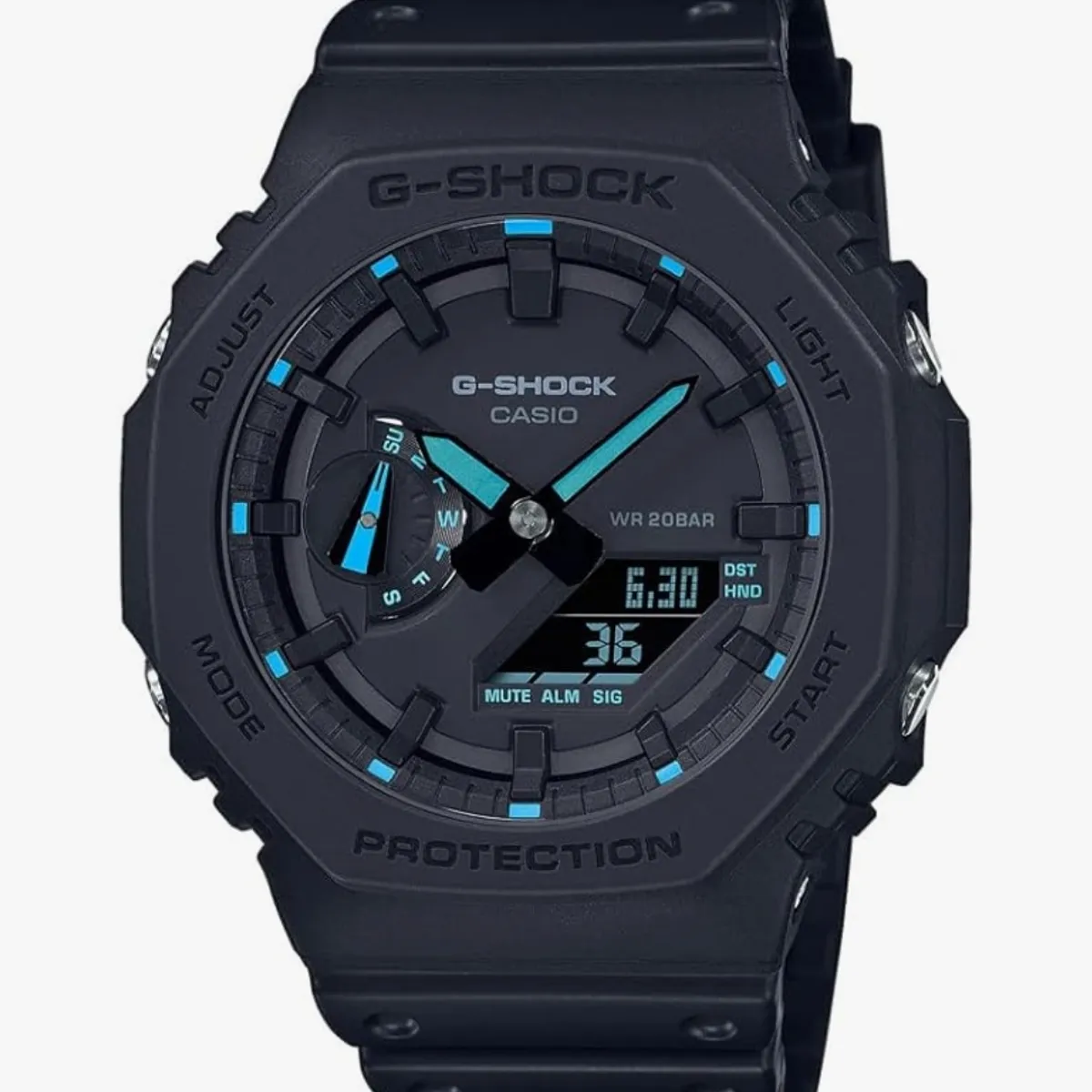 CASIO - RELOJ CASIO GSHOCK GA2100-1A2 HOMBRE OCTOGONAL CARBONO WR200M