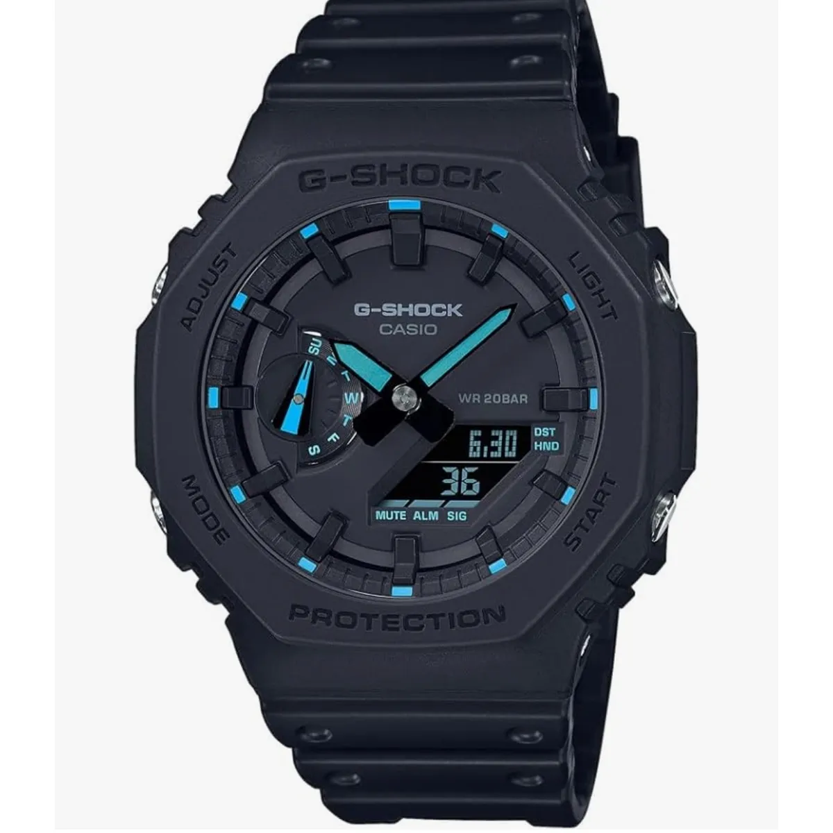 CASIO - RELOJ CASIO GSHOCK GA2100-1A2 HOMBRE OCTOGONAL CARBONO WR200M