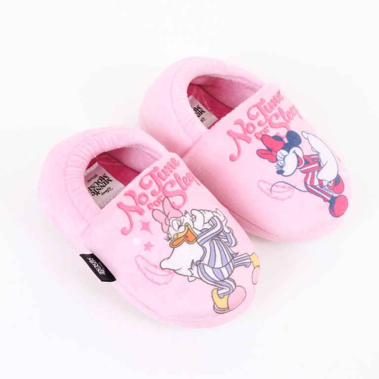 Pantufla Niña No time For Sleep Minnie Rosado