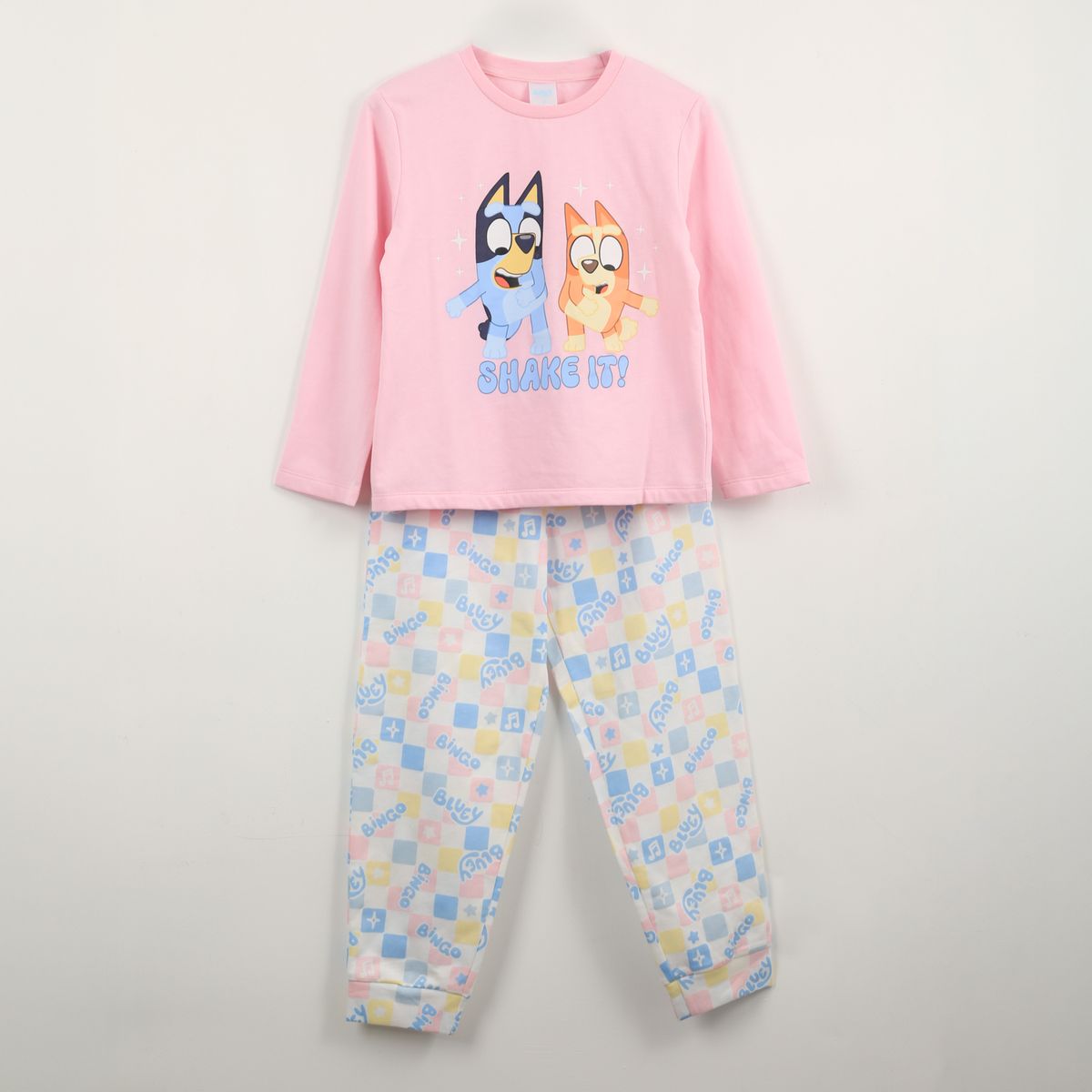 BLUEY - Pijama Manga Larga Niña Shake It Rosado Bingo & Bluey