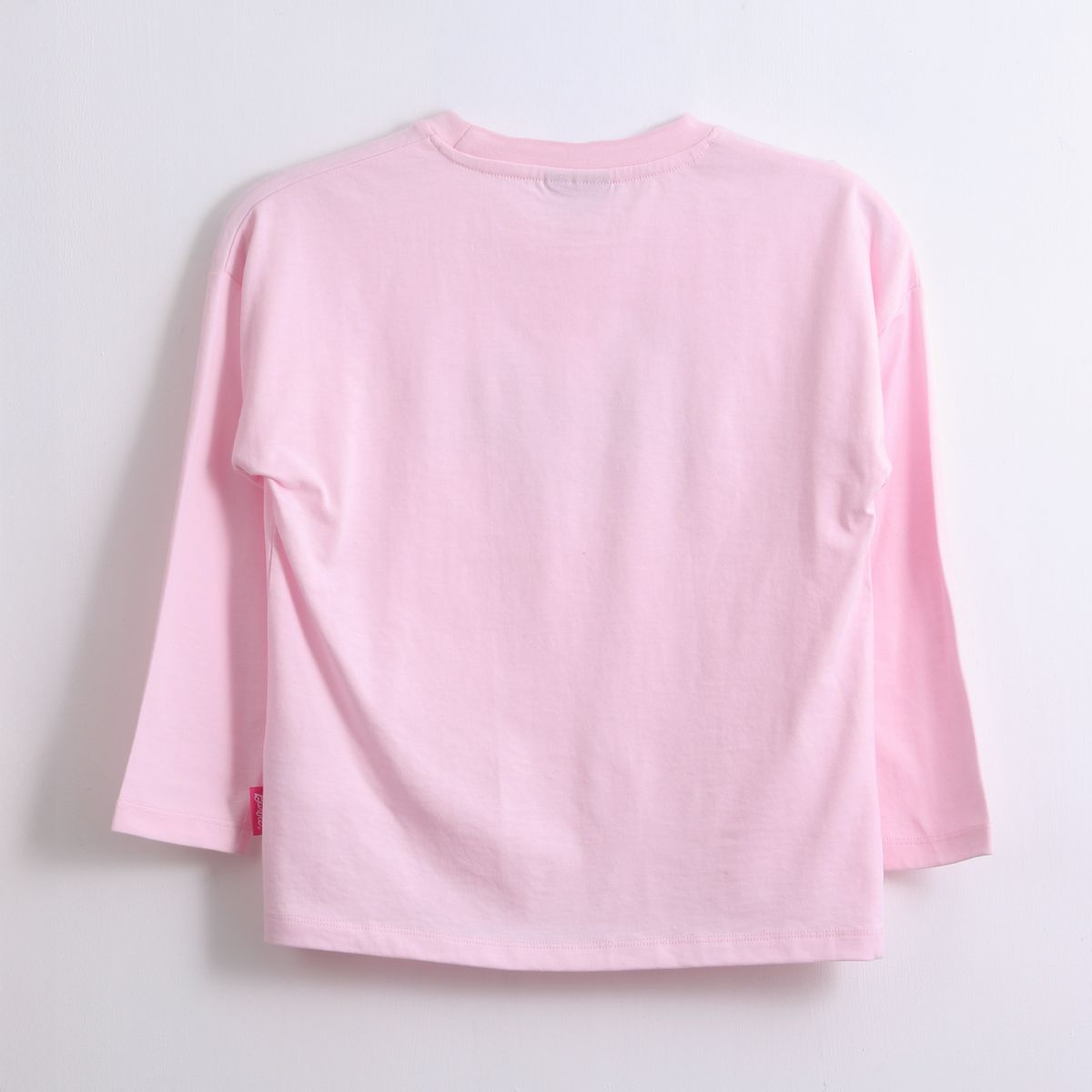 BARBIE - Polera Manga Larga Niña Logo Frontal Rosado Barbie