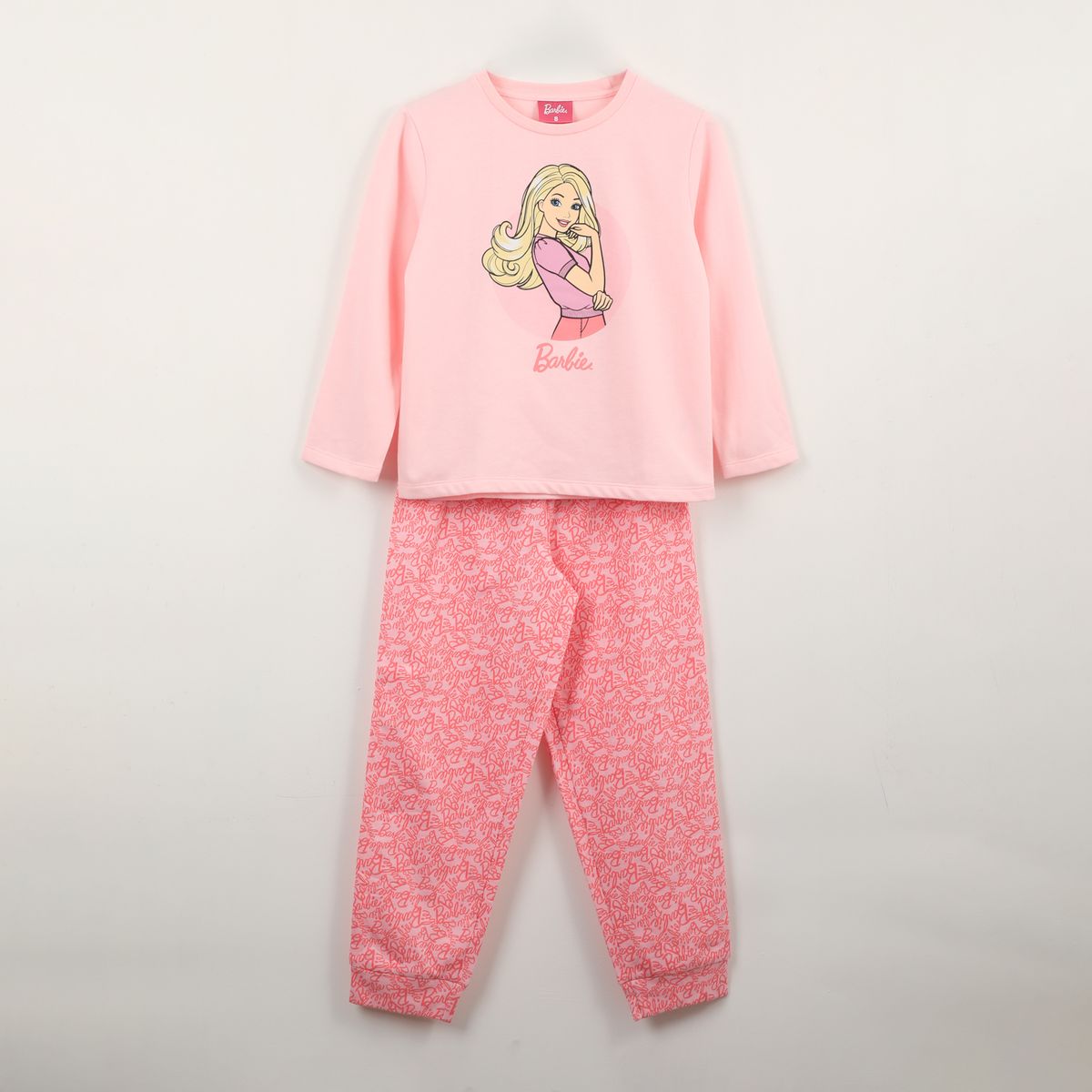 BARBIE - Pijama Manga Larga Niña Muñeca Rosado Barbie