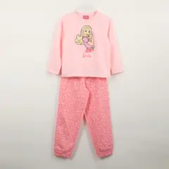 BARBIE - Pijama Manga Larga Niña Muñeca Rosado