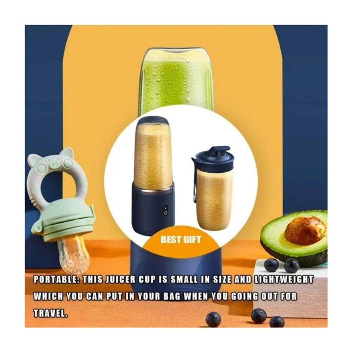 GENERICO - Mini Licuadora 400ML Mezclador Portatil 6 Cuchillas Usb