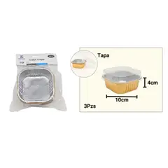 GENERICO - Capsula de aluminio cuadrada con tapa 10x4cm