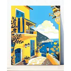 GENERICO - Pintura Por Números 40x50 Paisaje Positano