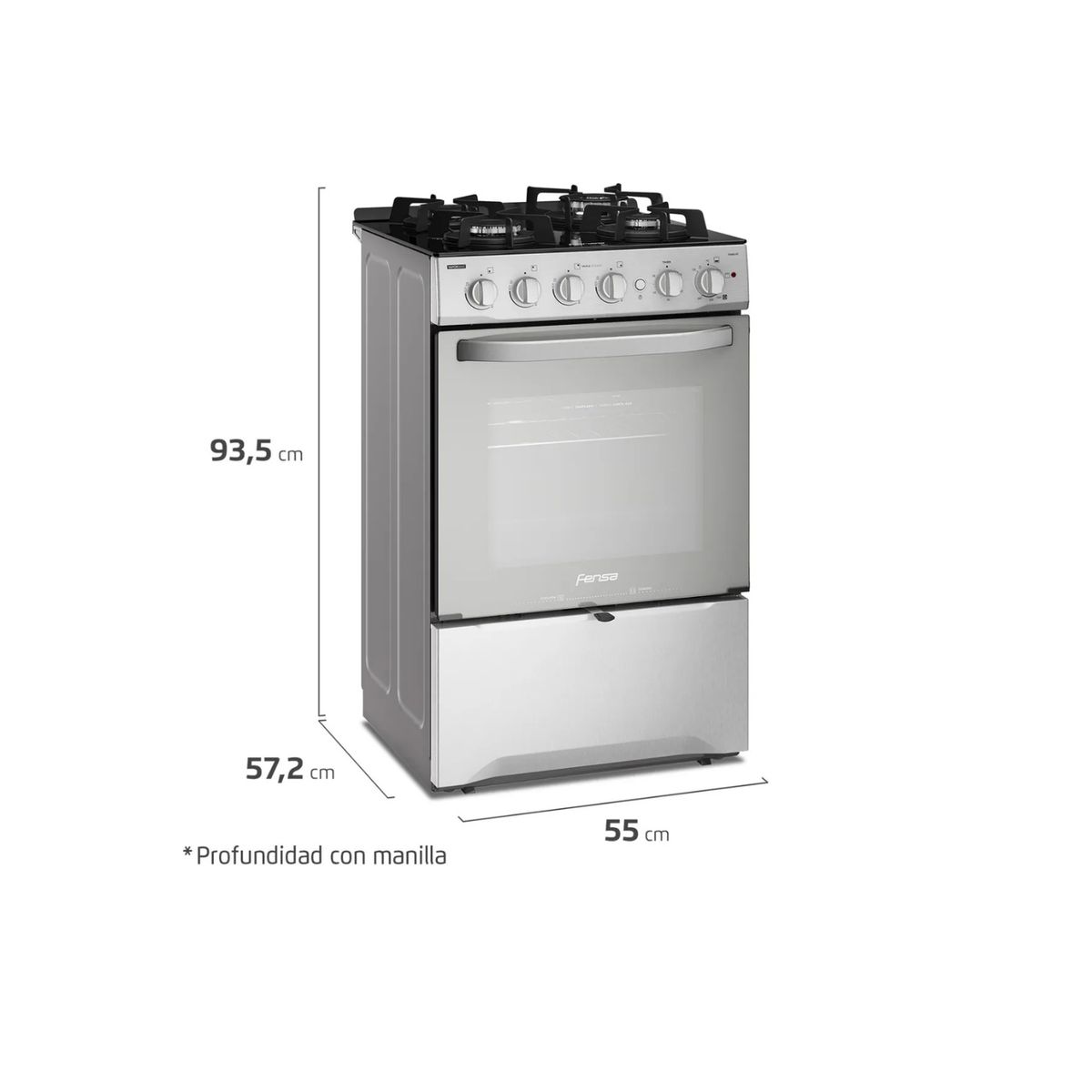 FENSA - Cocina 4 Quemadores Con Grill GLP F 3000 Rt Fensa