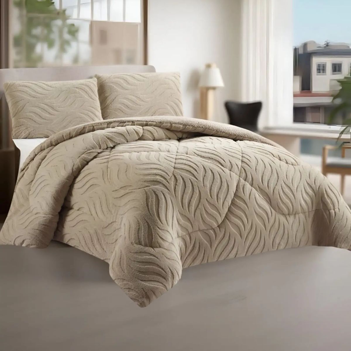 GENERICO - Cobertor Invierno King Elegante Térmico con Chiporro Premium