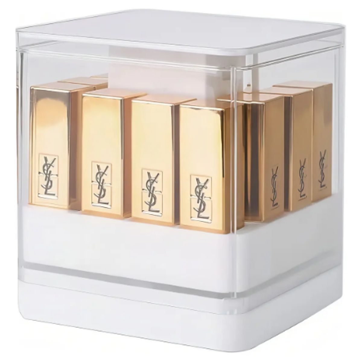GENERICO - Caja De Almacenamiento Para Lápiz Labial Con Tapa Levantable Color Blanco