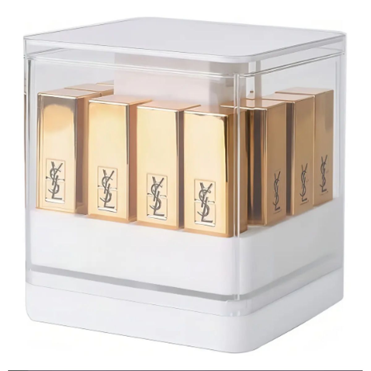 GENERICO - Caja De Almacenamiento Para Lápiz Labial Con Tapa Levantable Color Blanco