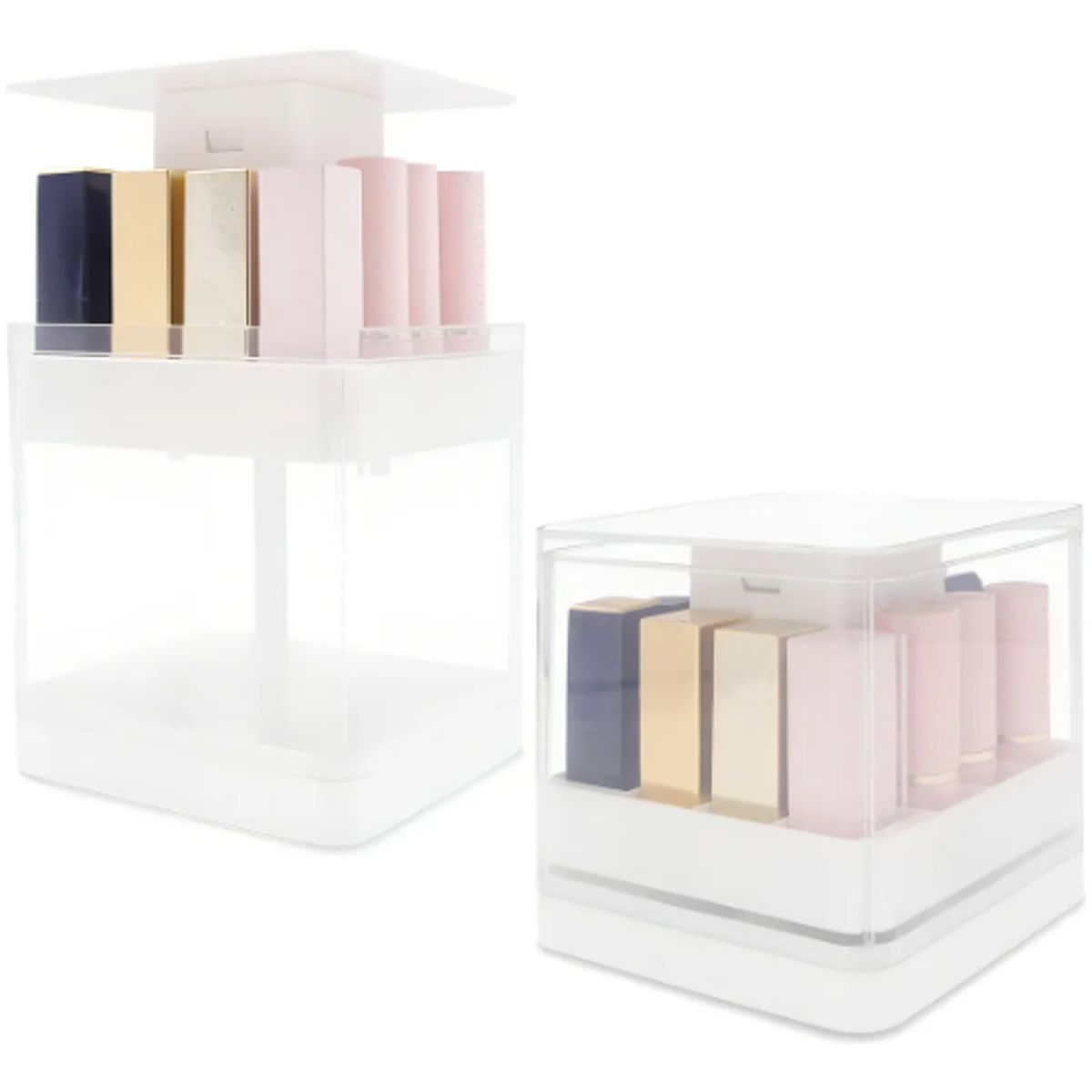 GENERICO - Caja De Almacenamiento Para Lápiz Labial Con Tapa Levantable Color Blanco