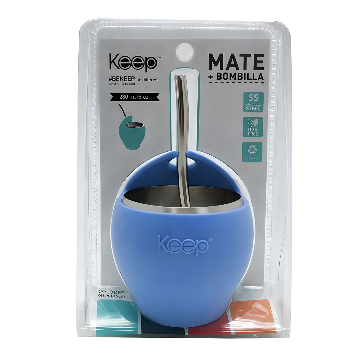 KEEP - Mate 230ml Acero Inoxidable con Bombilla Lavanda - SC