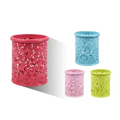 GENERICO - BOTE PORTALÁPICES DE METAL CON DISEÑO DE ROSAS 9.8CM
