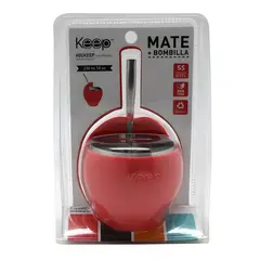 KEEP - Mate 230ml Acero Inoxidable con Bombilla Coral - SC