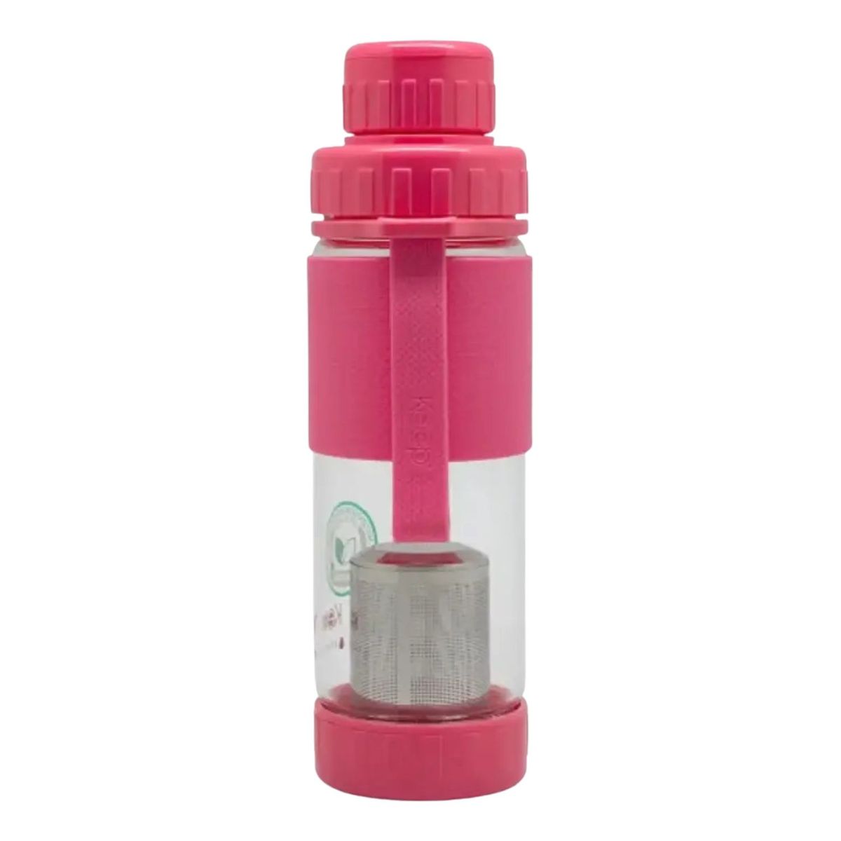 KEEP - Botella De Vidrio Con Infusor Té Hierbas 410ml Keep Color Rosa