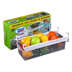 GENERICO - Organizador Fridge Mate Blanco Para Refrigerador Con Riel Deslizante Plástico