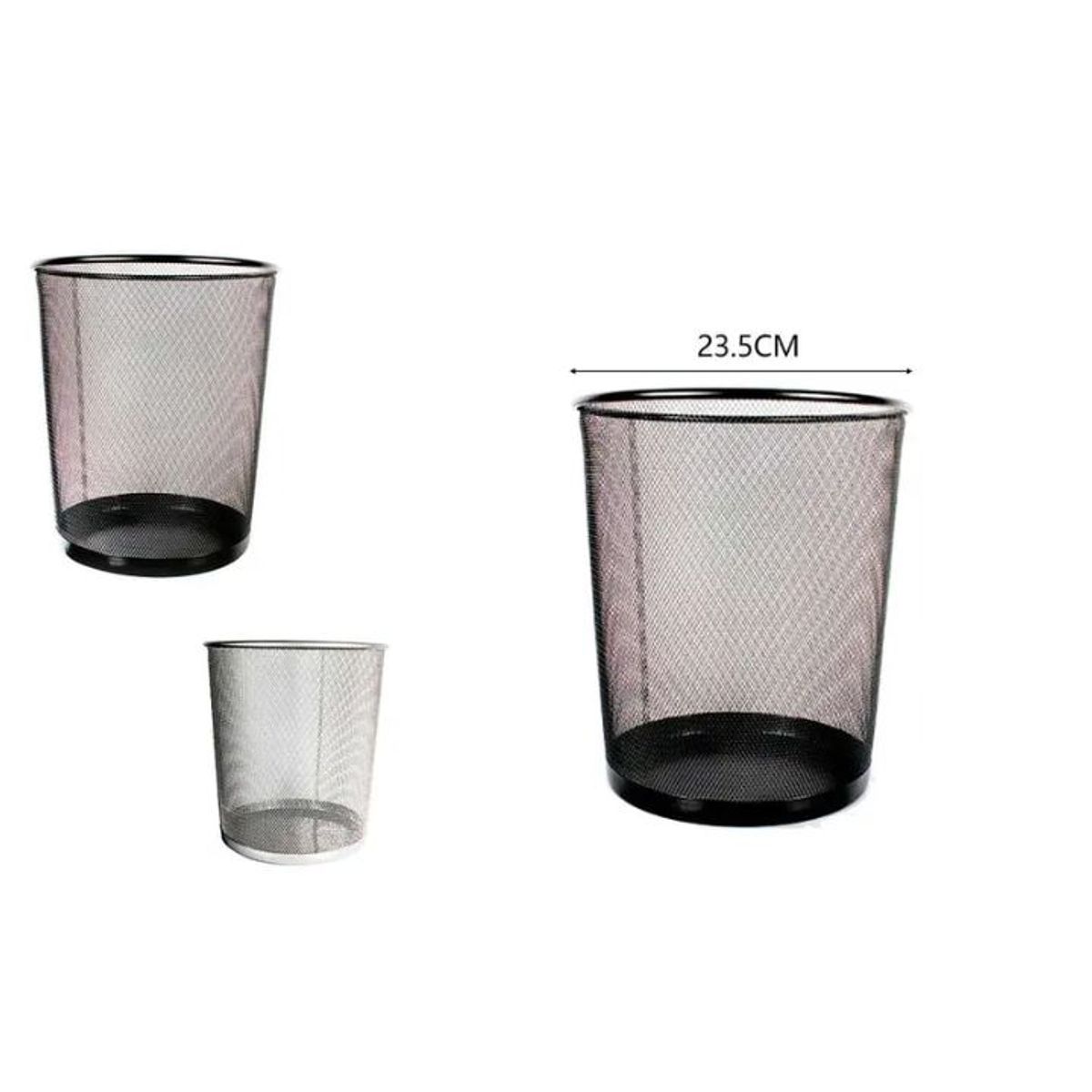 GENERICO - CUBO DE BASURA CIRCULAR DE MALLA - METAL PARA COCINA, OFICINA, DORMITORIO 23.5X26CM