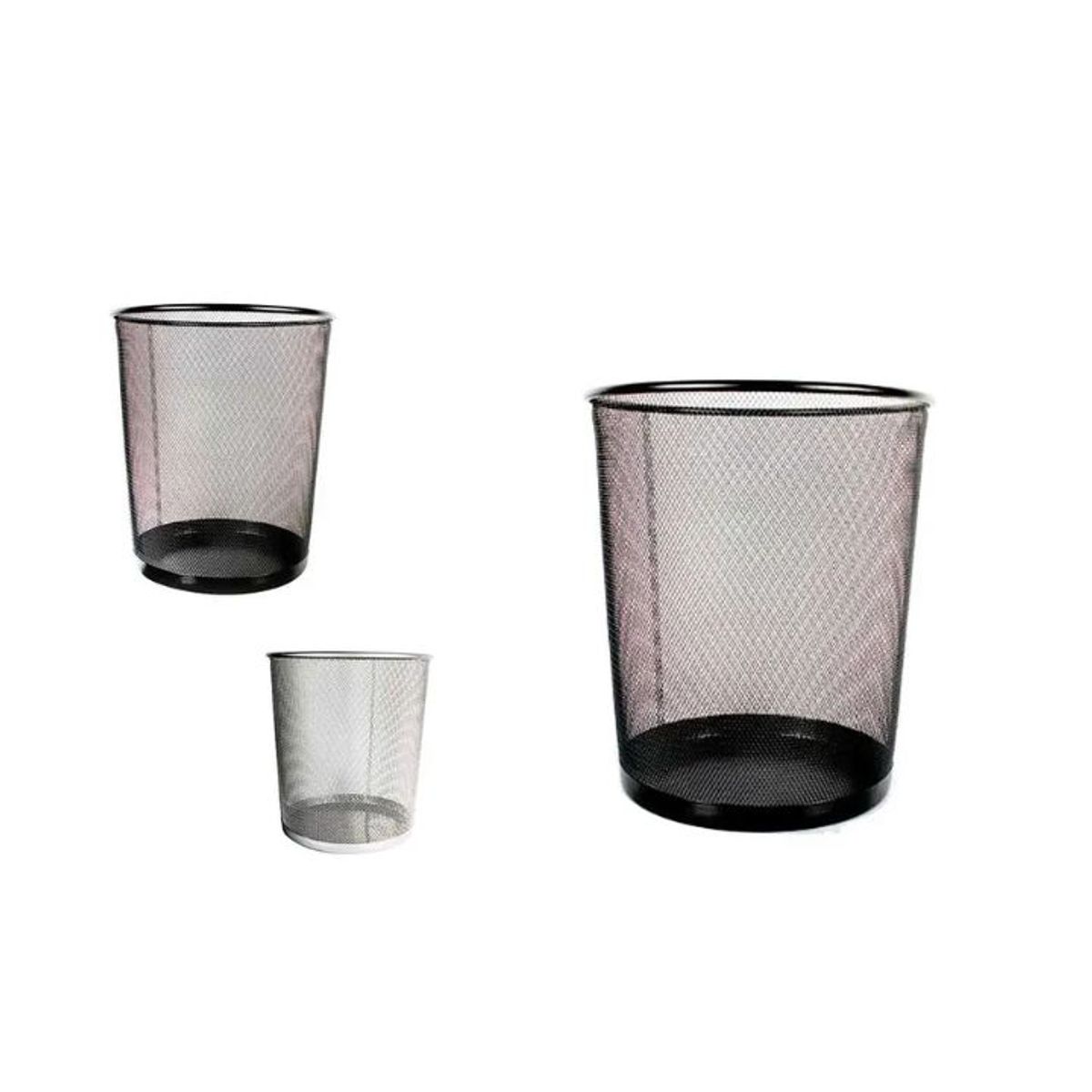 GENERICO - CUBO DE BASURA CIRCULAR DE MALLA - METAL PARA COCINA, OFICINA, DORMITORIO 26.5X28CM