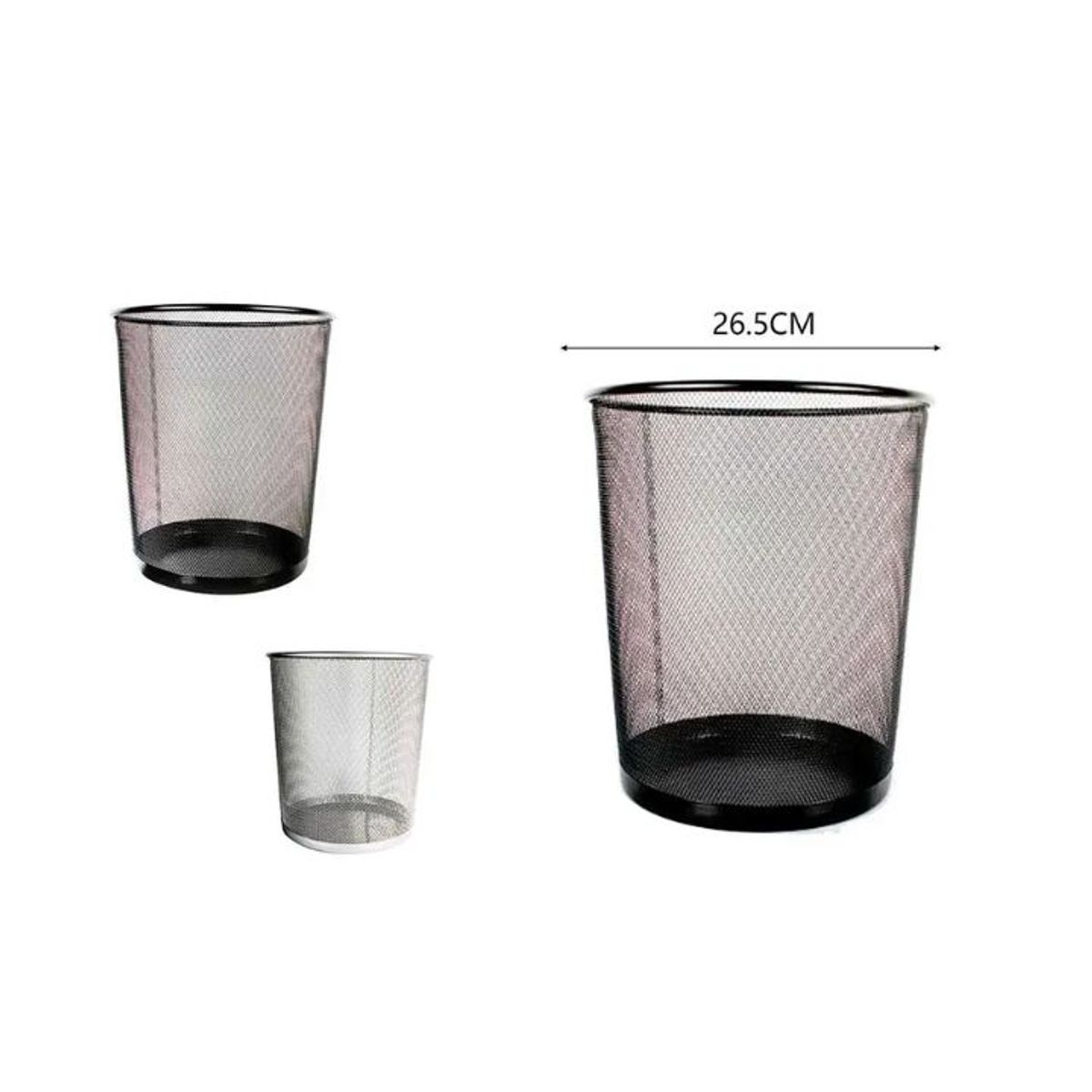 GENERICO - CUBO DE BASURA CIRCULAR DE MALLA - METAL PARA COCINA, OFICINA, DORMITORIO 26.5X28CM