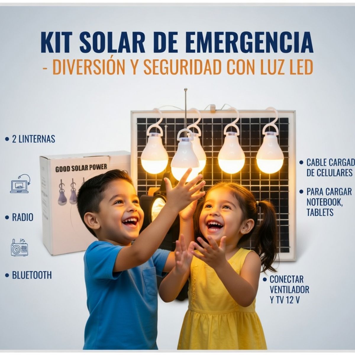 MOVI - Carga Kit Solar, Carga Notebook, Celular, Conecta TV