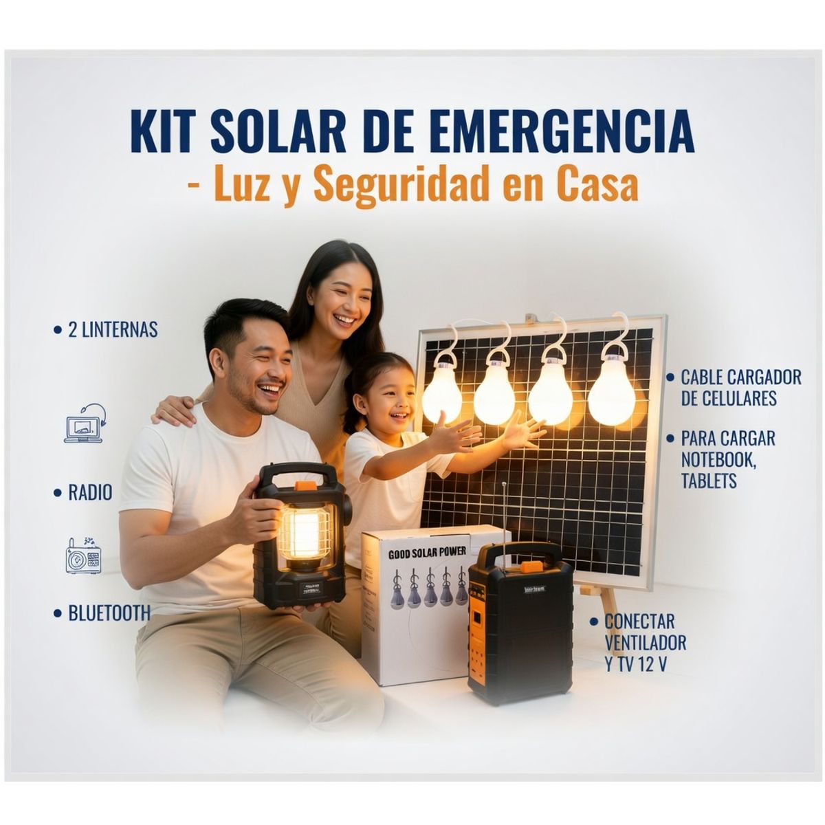 MOVI - Carga Kit Solar, Carga Notebook, Celular, Conecta TV