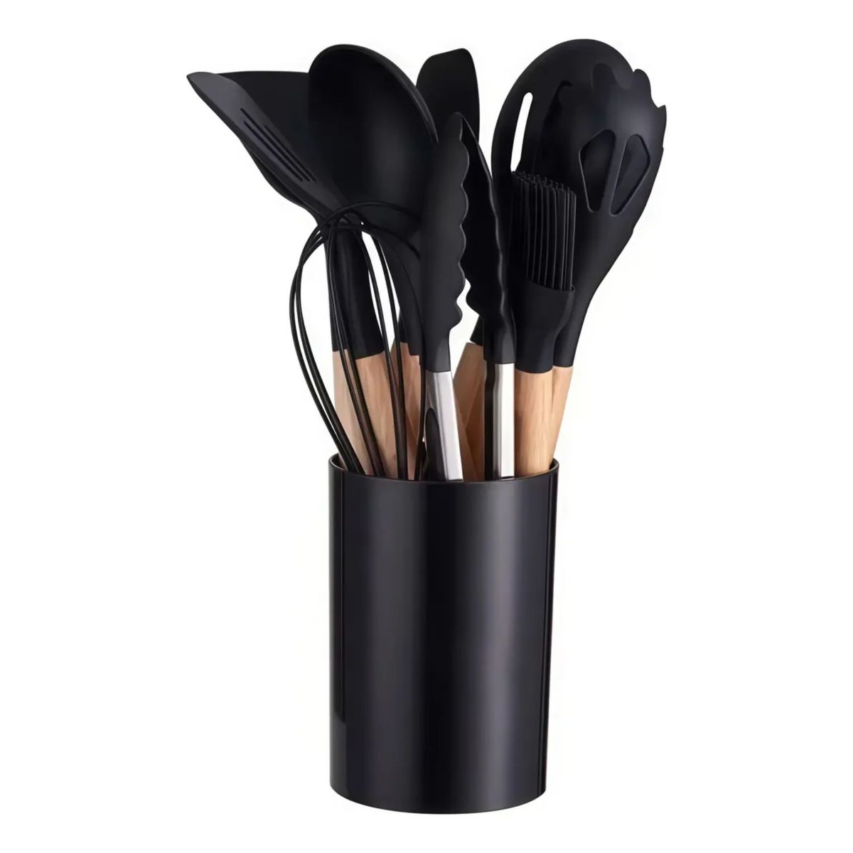 GENERICO - Set Utensilios Cocina Juego De 12 Piezas En Silicona Negro