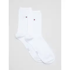 TOMMY HILFIGER - Pack De 2 Calcetines Con Logo Bordado Blanco