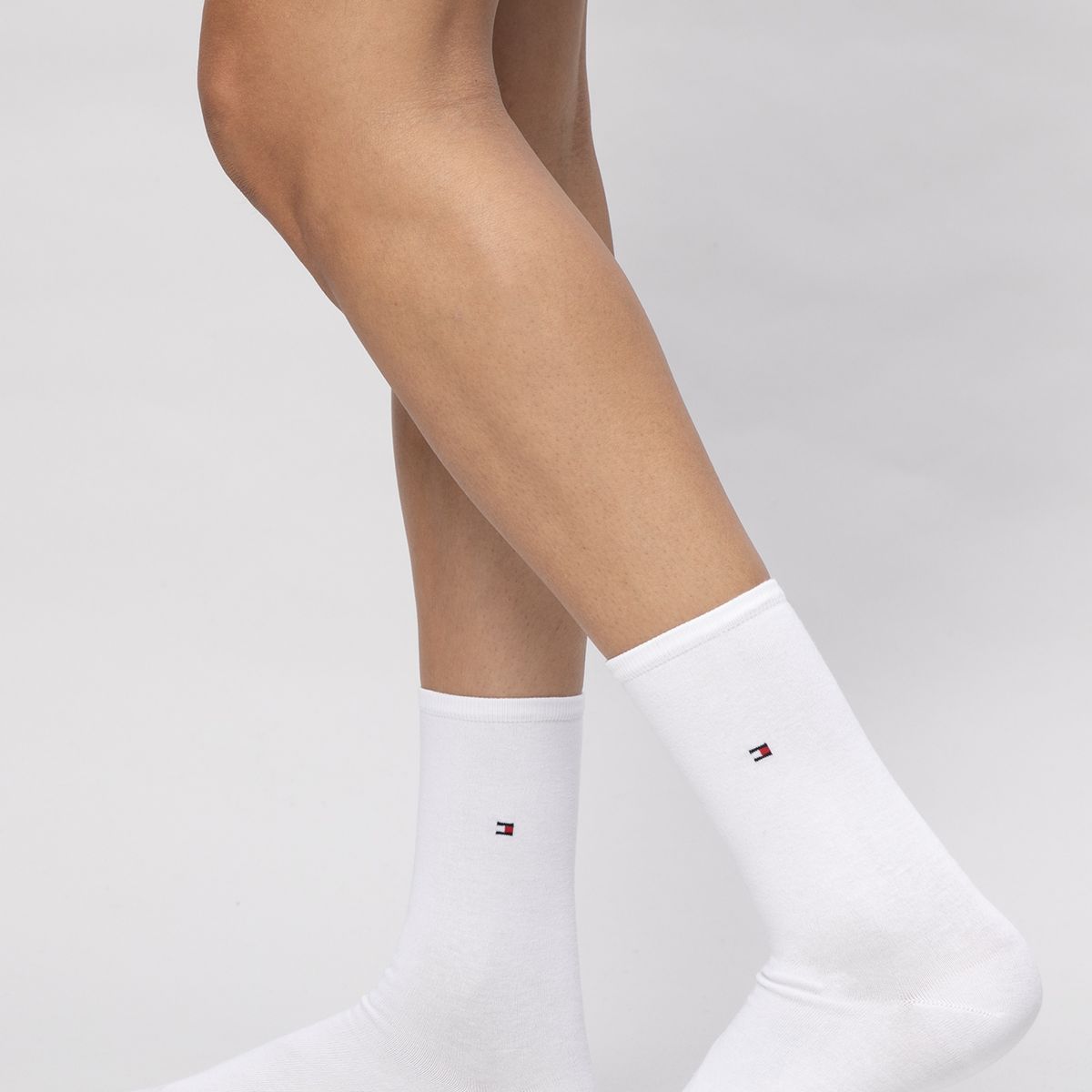 TOMMY HILFIGER - Pack De 2 Calcetines Con Logo Bordado Blanco Tommy Hilfiger