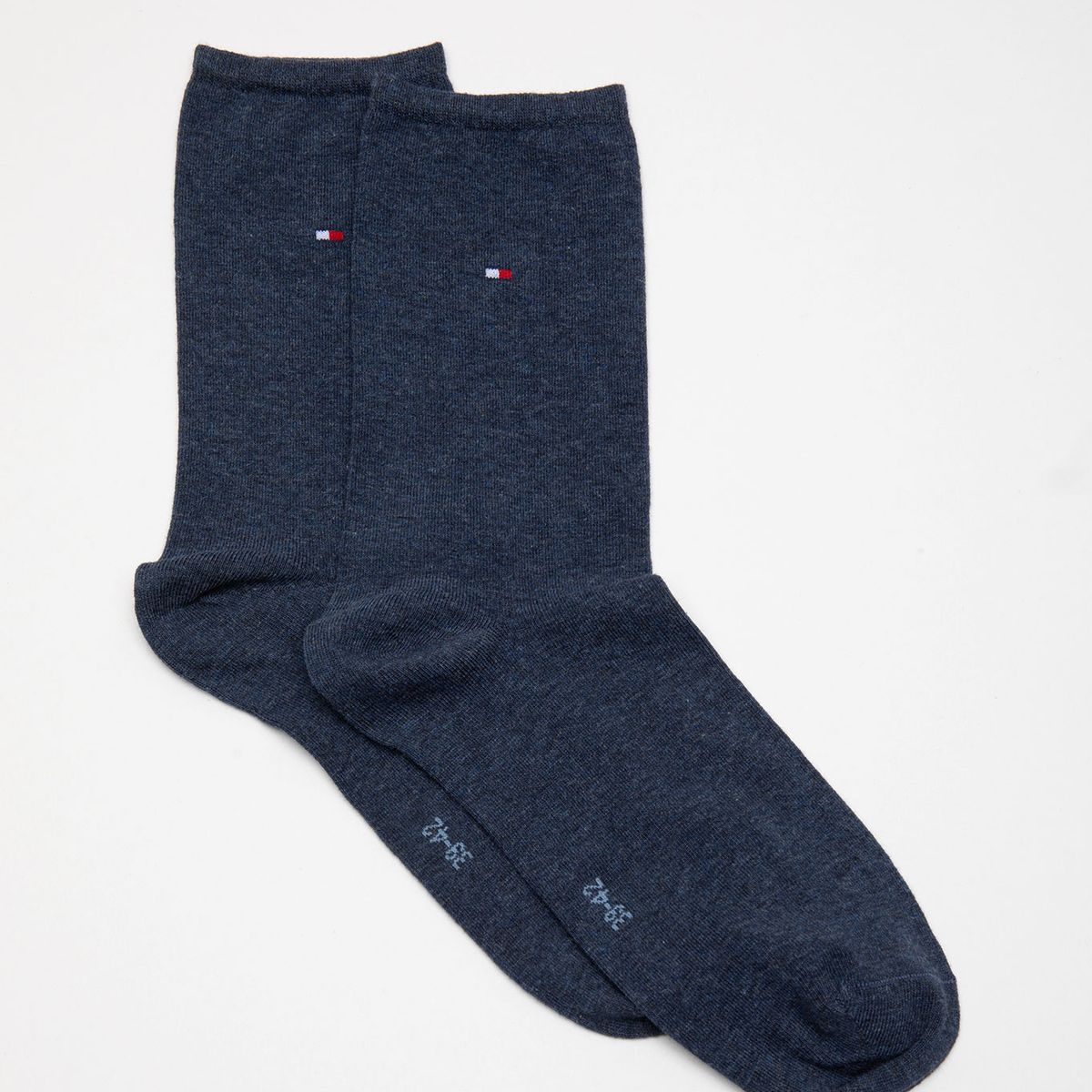 TOMMY HILFIGER - Pack De 2 Calcetines Con Logo Bordado Azul Tommy Hilfiger