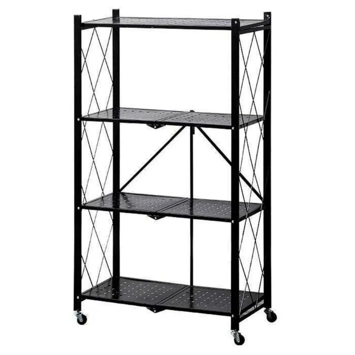 GENERICO - Organizador Metalico Cocina Hogar 4 Niveles Plegable Ruedas