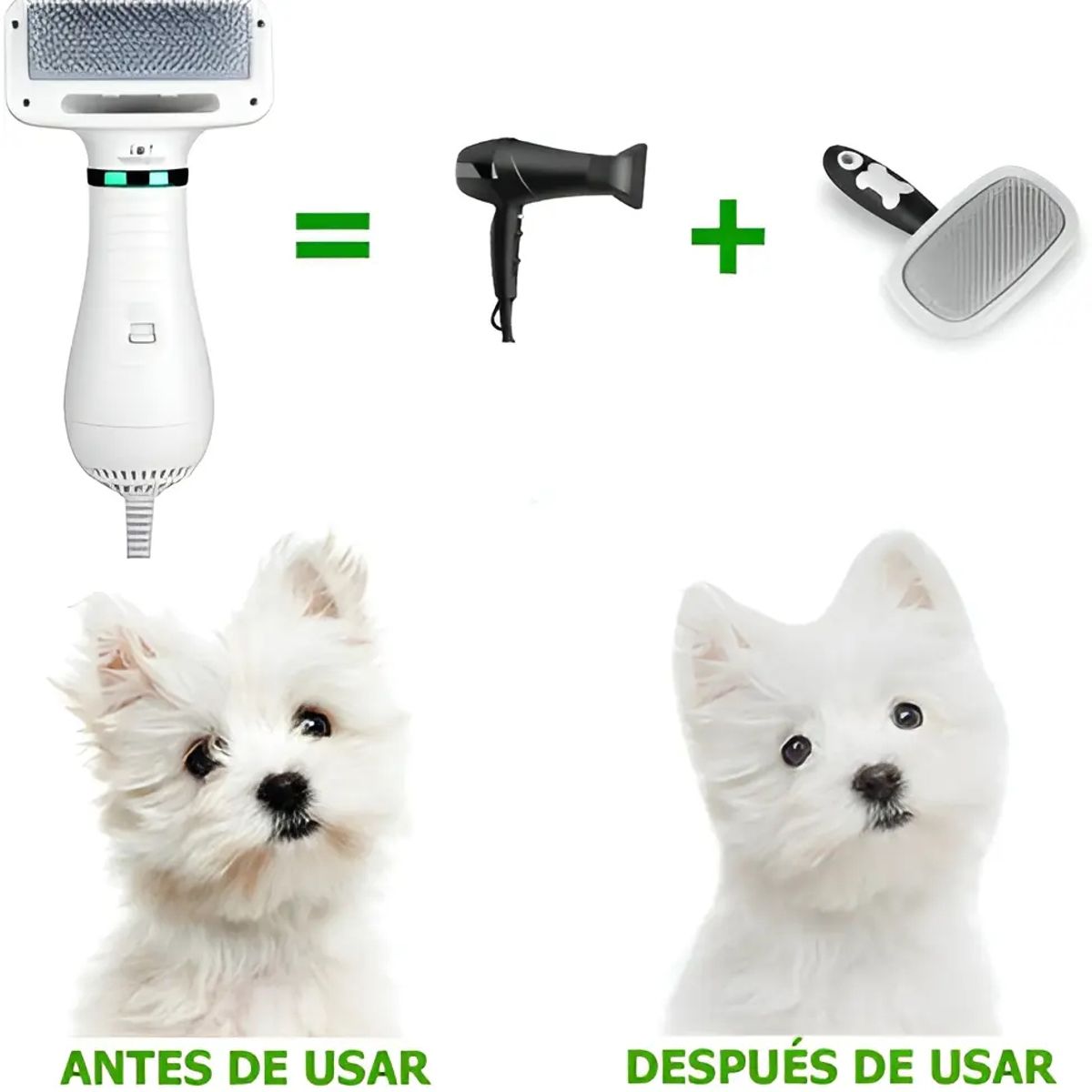 MOVI - Cepillo y Secador de Pelo de mascotas 2 en 1