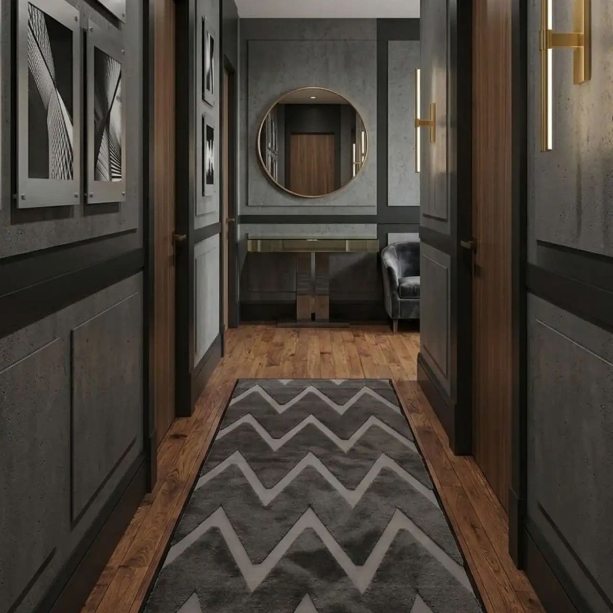 GENERICO - Alfombra de Pasillo Premium Colección Geometric Luxury 60 x 160 cm