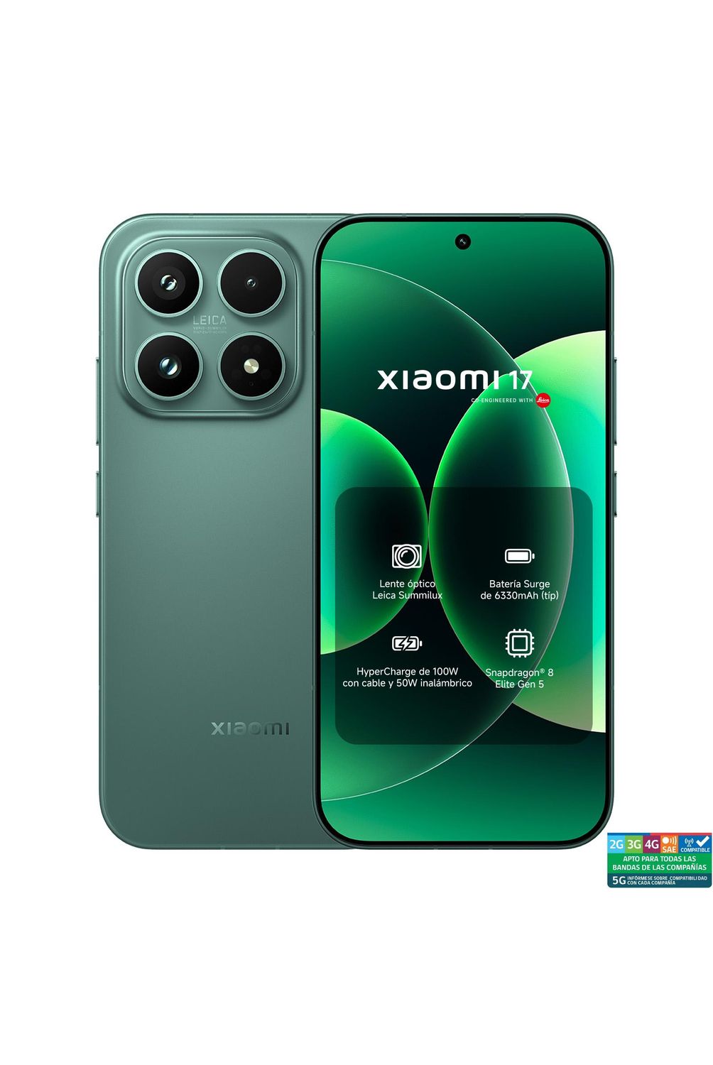 XIAOMI Xiaomi 17 Verde Aventura 12GB RAM 256GB Memoria | Falabella