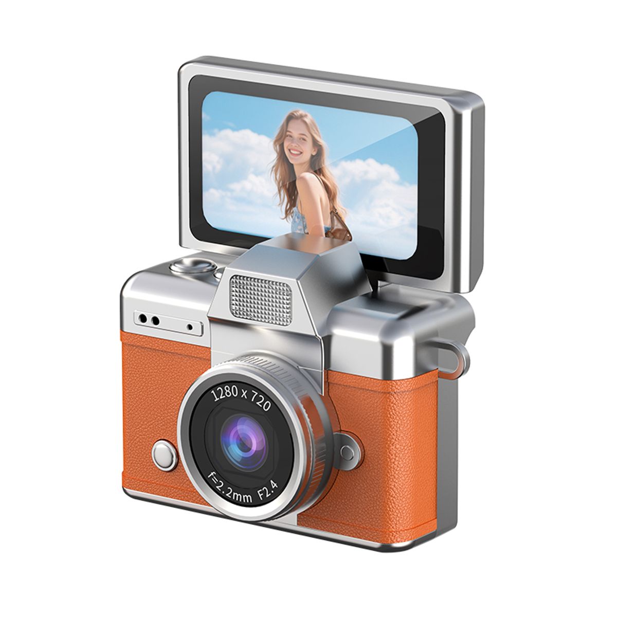 RENVMEXY - Cámara Mini infantil 720P, pantalla abatible, portátil como collar, regalo ideal