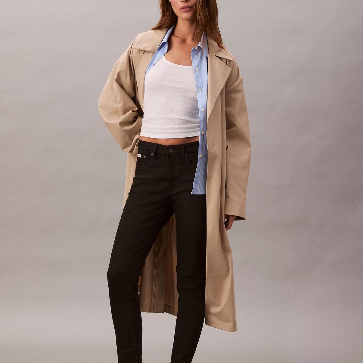 CALVIN KLEIN - Jeans Skinny Classic de Talle Medio Negro Calvin Klein