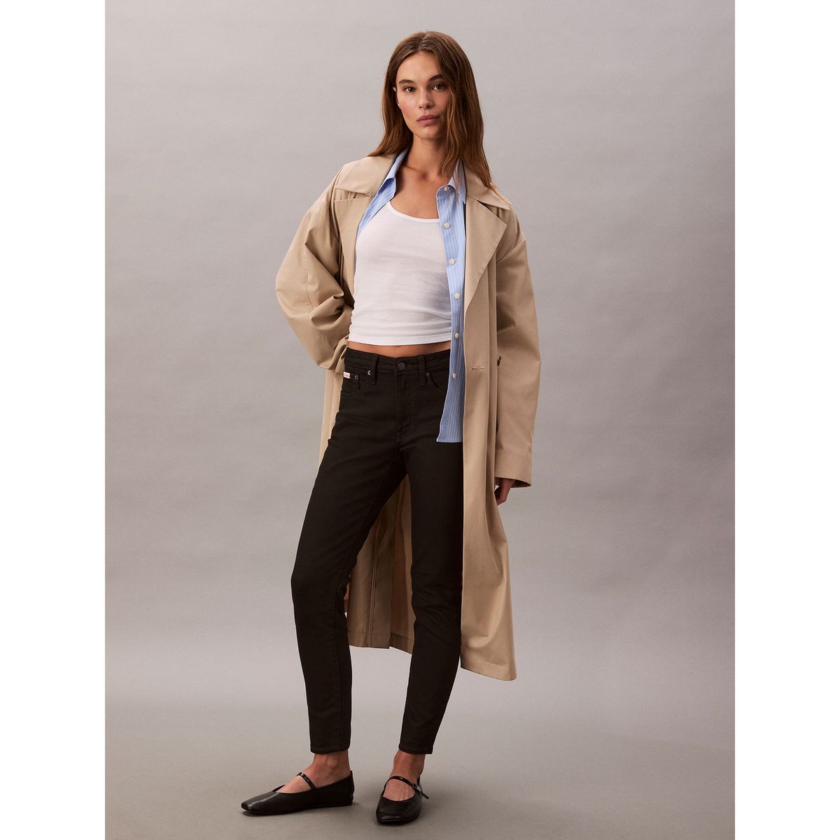 CALVIN KLEIN - Jeans Skinny Classic de Talle Medio Negro Calvin Klein