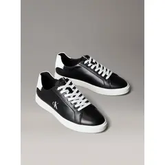 CALVIN KLEIN - Zapatillas de Cuero con Logo Negro