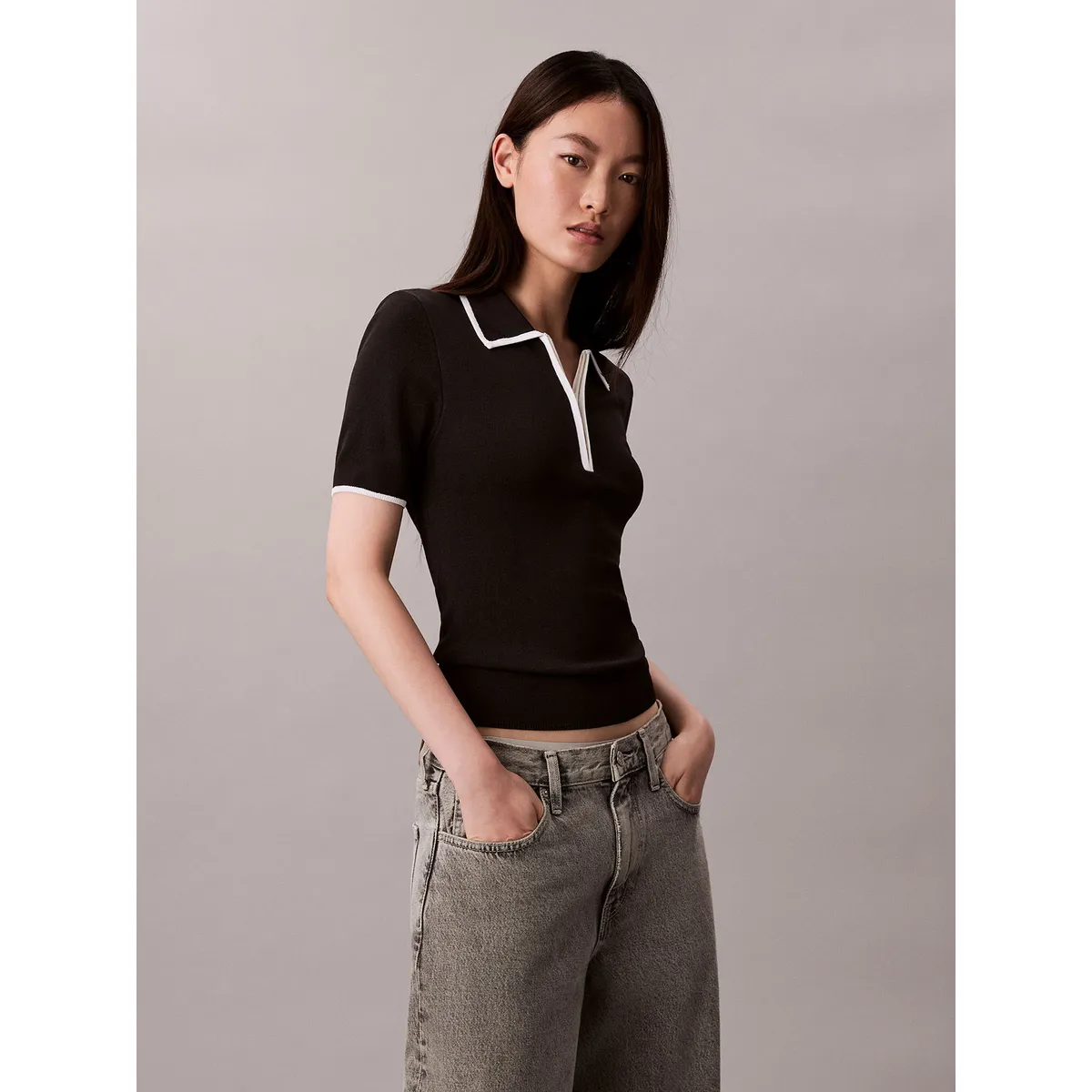 CALVIN KLEIN - Polo con Bordes en Contraste