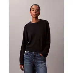 CALVIN KLEIN - Sweater de Algodón Suave con Logo Azul