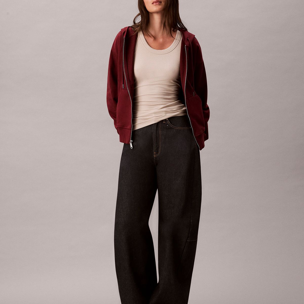 CALVIN KLEIN - Polerón con Gorro y Cierre de Cremallera